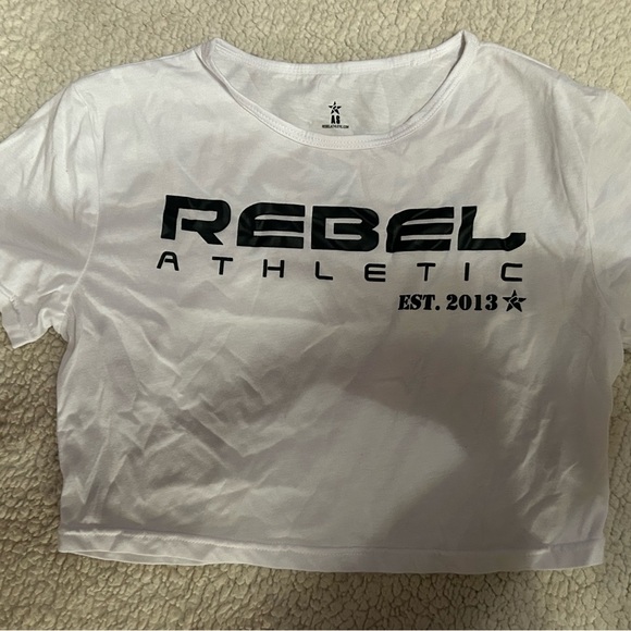 Rebel Athletic White Crop Top - Picture 1 of 1